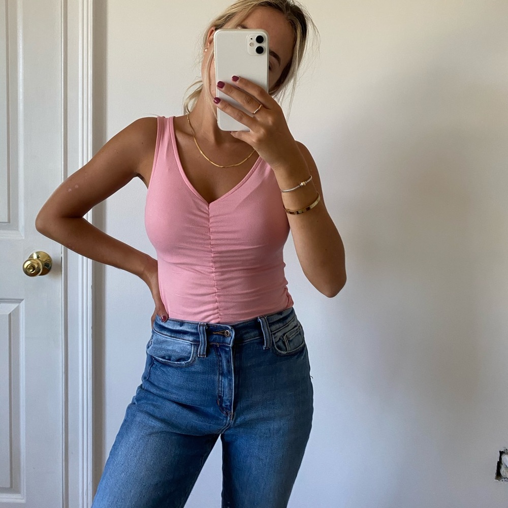 Pink Ruched Tank top
